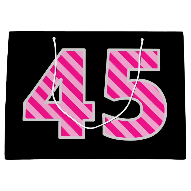 Roligt Rosa Stripe "45", Lycklig 45:e födelsedagen (Framsidan)