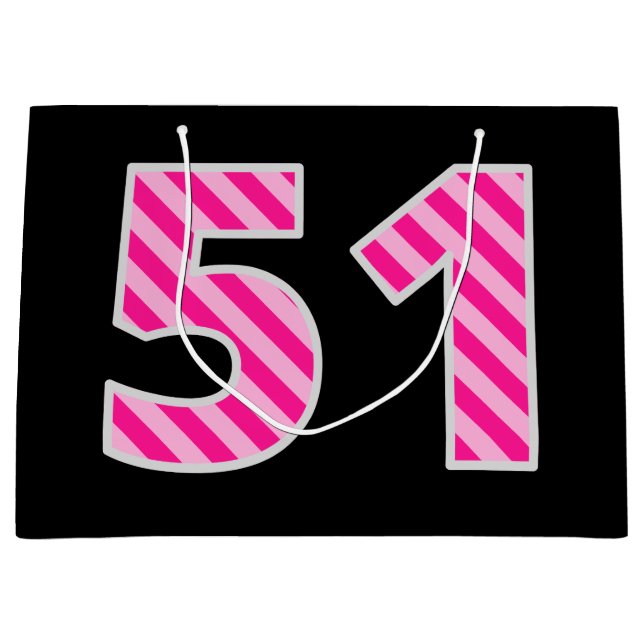 Roligt Rosa Stripe "51", Lycklig 51:a födelsedagen (Framsidan)