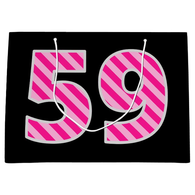 Roligt Rosa Stripe "59", Lycklig 59:e födelsedagen (Framsidan)