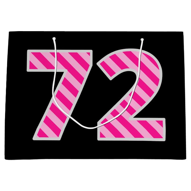 Roligt Rosa Stripe "72", Lycklig 72:a födelsedagen (Framsidan)