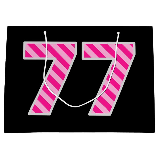 Roligt Rosa Stripe "77", Lycklig 77:e födelsedagen (Framsidan)