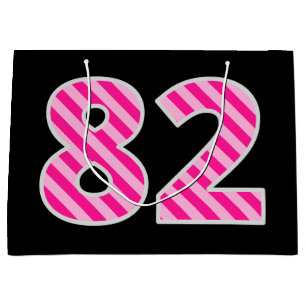 Roligt Rosa Stripe "82", Lycklig 82:a födelsedagen
