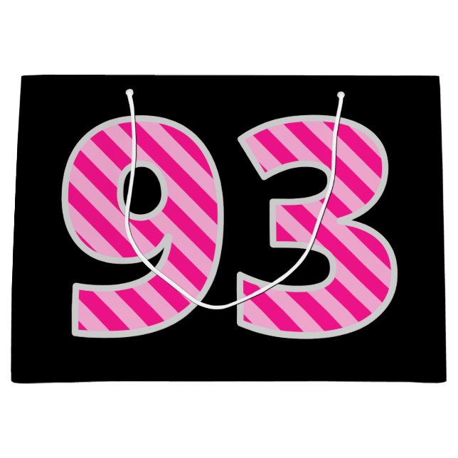 Roligt Rosa stripe "93", 93:e födelsedagen Lycklig (Framsidan)