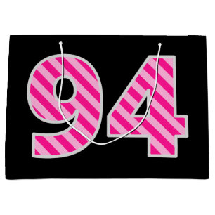 Roligt Rosa Stripe "94", 94:e födelsedagen Lycklig