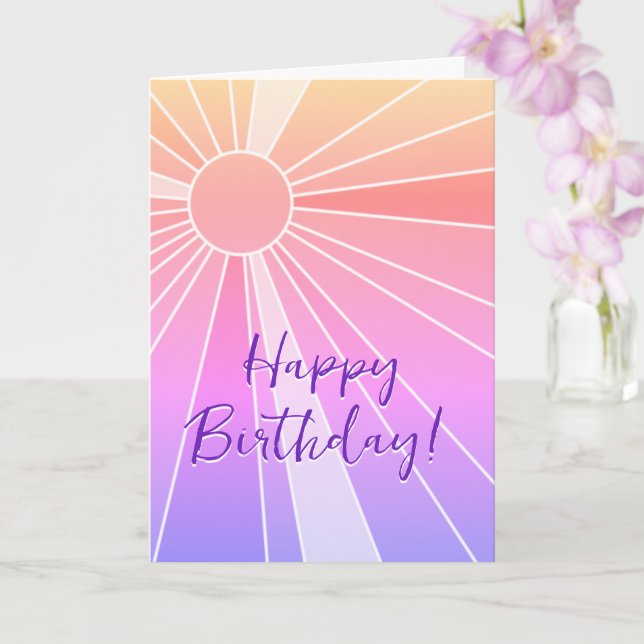 Roligt Rosa Sunshine Birthday Kort (Orkide)