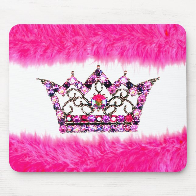 Roligt Rosa Tiara och Fluff mousepad Musmatta (Framsidan)