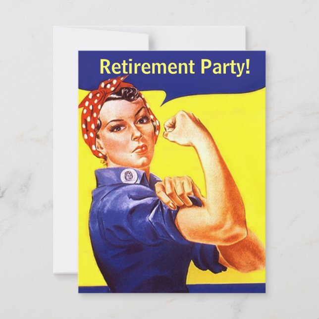 Roligt Rosie The Riveter Pension Party Investigati Inbjudningar (Framsida)