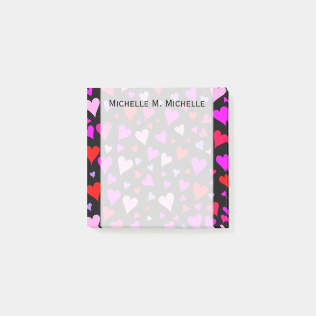 Roligt rött, rosa, purpurfärgat & magentafärgat post-it block (Framsida)