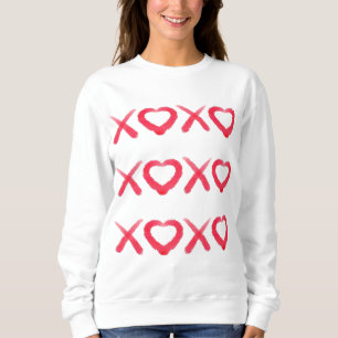 Roligt rött slitna XOXO kärlek kyssar T Shirt