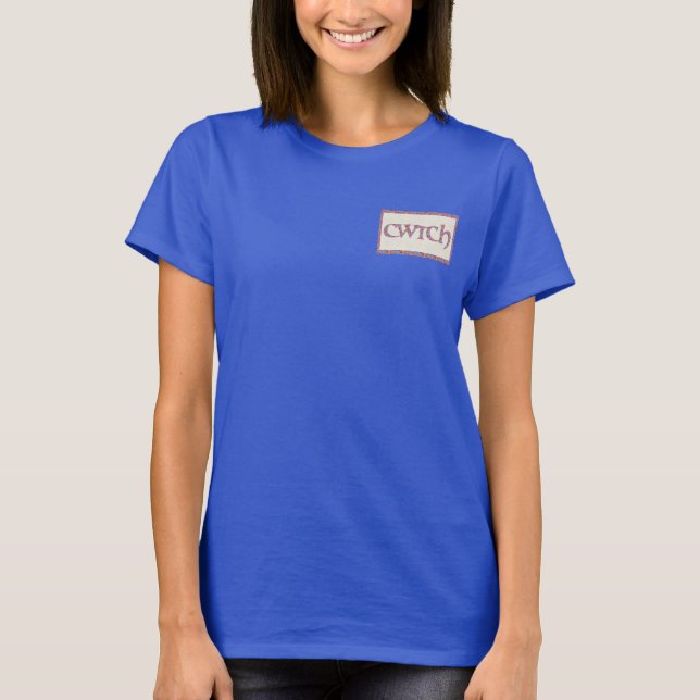 Roligt Royal Blue T-shirt, Welsh Blommigt Cwtch Sl Tee (Framsida)
