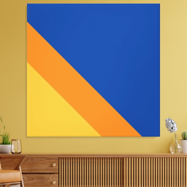 Roligt Royal Gult för marin blå Orange, Rand Canvastryck (Insitu (Vardagsrum))