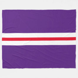 Roligt Royal Lila Bright Red White Tävla Rand Fleecefilt