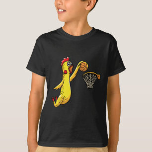 Roligt Rubber Chicken spelar basketbollspelaridrot T Shirt