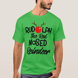 Roligt Rudolph Julafton Graphic, Red Nposed Reinde T-shirt
