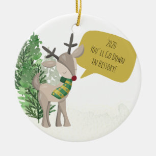 Roligt Rudolph Reindeer jul Julgransprydnad Keramik