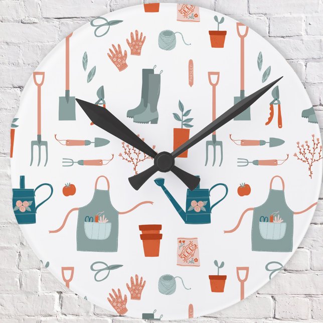  roligt rund klocka (Fun Gardening Time wall clock for gardeners)