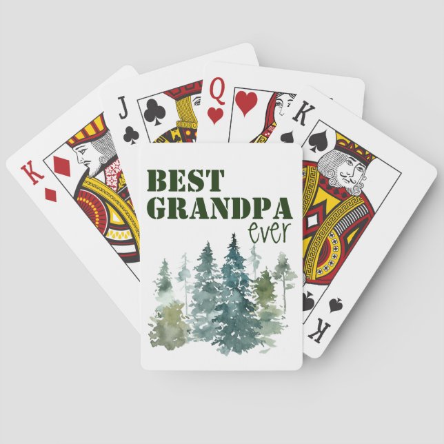 Roligt Rustic Best Grandpa nånsin Casinokort (Baksidan)