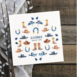 Roligt Rustic Blue Tur Horse Cowboy Western Kid Bd Pappersservett