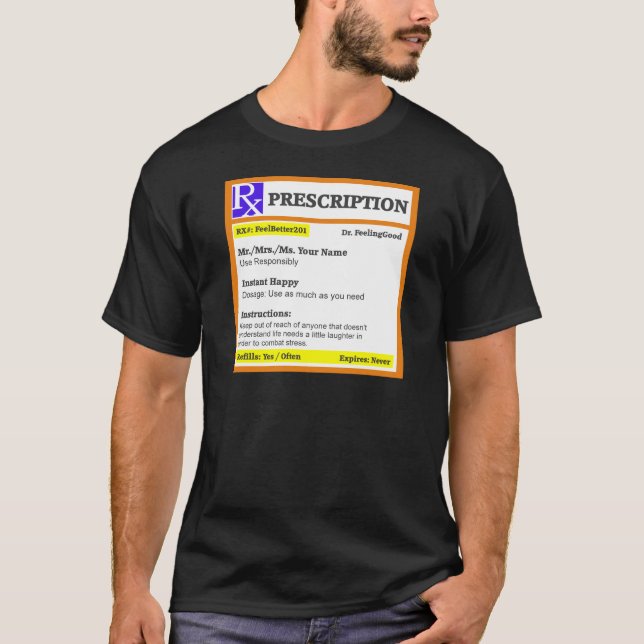 Roligt rxrecept t shirt (Framsida)