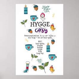 Roligt SÅ HYGGE FUNNY Mysigt Folk Art Doodles Poster
