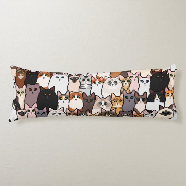 Roligt så många katter och kittens Collage Kroppskudde (Framsidan)