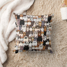 Roligt så många katter och kittens Collage Kudde