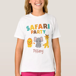 Roligt Safari Birthday Girl T Shirt