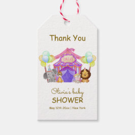 Roligt Safari Circus Carnival Balloon Baby Shower Presentetikett