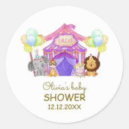 Roligt Safari Circus Carnival Balloon Baby Shower Runt Klistermärke