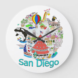 Roligt San Diego California Stor Klocka