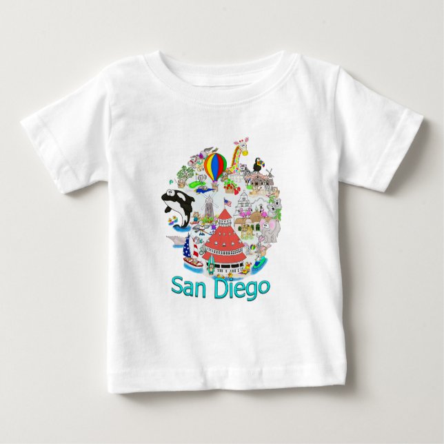 Roligt San Diego California T Shirt (Framsida)