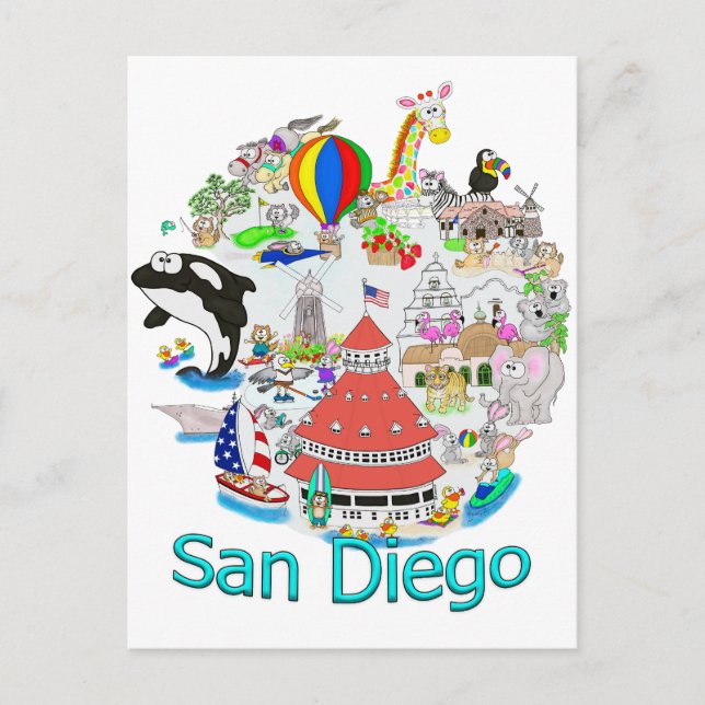 Roligt San Diego California Vykort (Framsida)