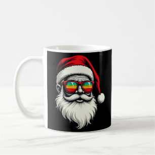 Roligt Santa-ansikte Retro-solglasögon jul Kaffemugg