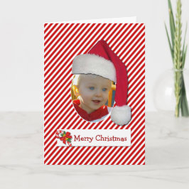 Roligt Santa Hat Chrismtas Photo Card Helgkort