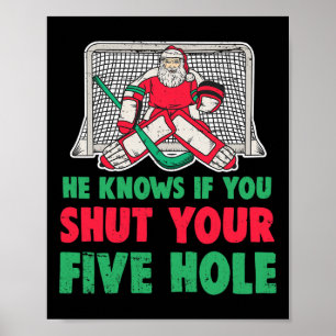 Roligt Santa Ice Hockey Goaltender Goalie 1 Poster