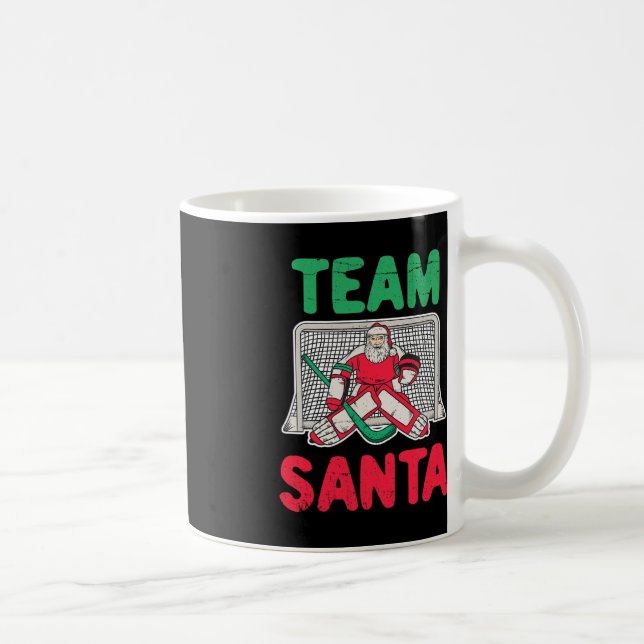 Roligt Santa Ice Hockey Goaltender Goalie 2 Kaffemugg (Höger)