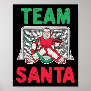 Roligt Santa Ice Hockey Goaltender Goalie 2 Poster
