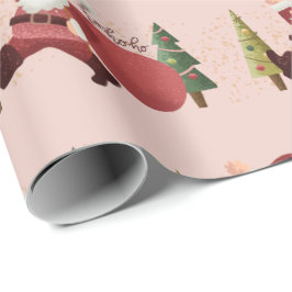 Roligt Santa Illustration Modern Rosa jul Ho Ho Presentpapper
