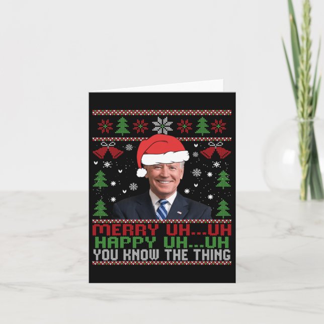 Roligt Santa Joe Biden Merry Öh Jul Ugly Kort (Framsida)