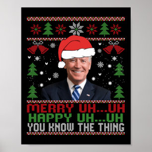 Roligt Santa Joe Biden Merry Öh Jul Ugly Poster