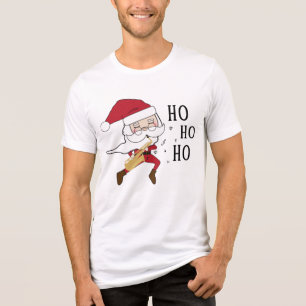 Roligt Santa Spelande saxophone Whimsical Cute Mus T Shirt