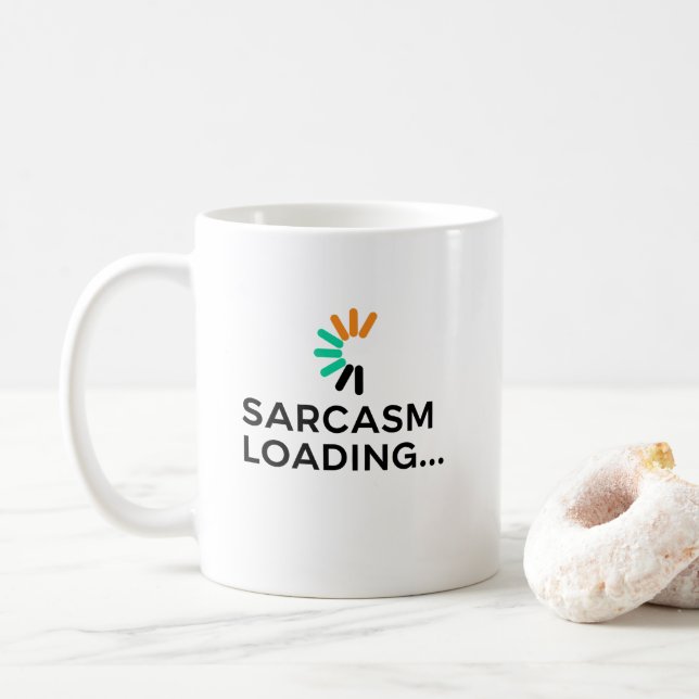 Roligt Sarcasm Laddar Citat Minimalistisk Kaffemugg (Med munk)