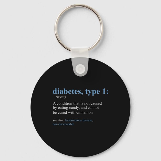 Roligt Sarcasm T1d Diabetes Definition Awareness Nyckelring (Framsida)