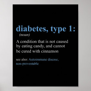 Roligt Sarcasm T1d Diabetes Definition Awareness Poster
