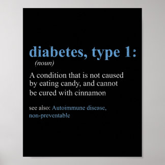 Roligt Sarcasm T1D Diabetes Definition Awareness Poster