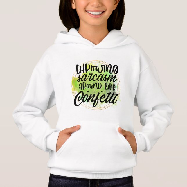 Roligt sarkasm konfetti ord konst  t shirt (Framsida)