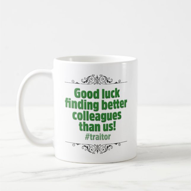 Roligt, Sarkastisk Befordran eller Avgång Farväl Kaffemugg (Vänster)