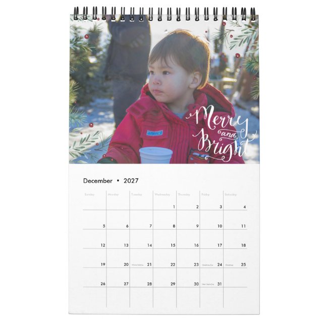 Roligt Säsong Overlay | Fotokalender för Personlig Kalender (Dec 2027)