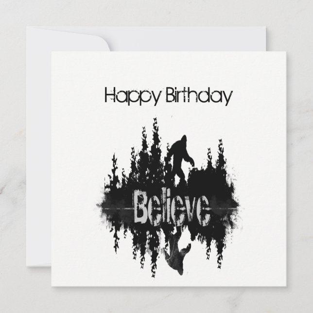 Roligt Sasquatch Big Foot Birthday Card Kort (Framsida)