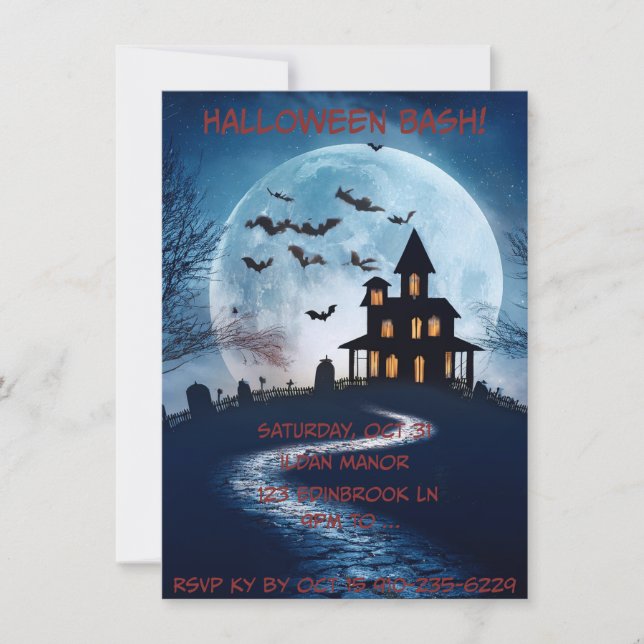 Roligt, Scary Halloween-inbjudan Inbjudningar (Framsida)